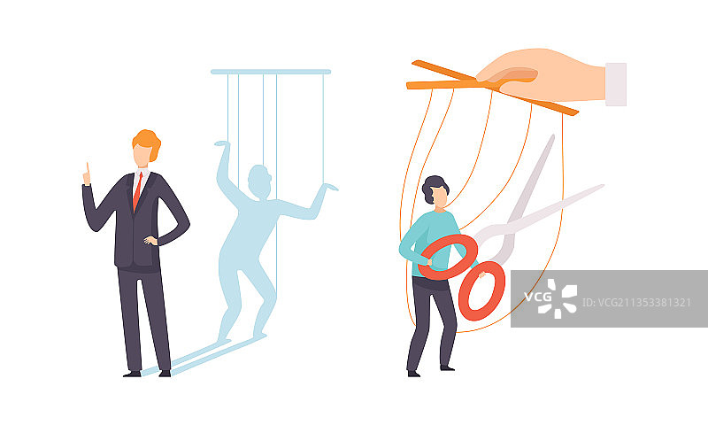 细线控制小人图片素材