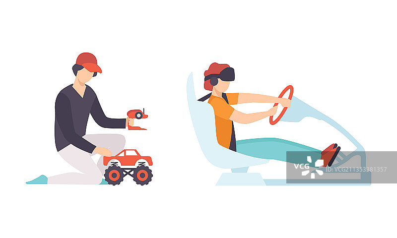 玩遥控汽车的年轻男子图片素材