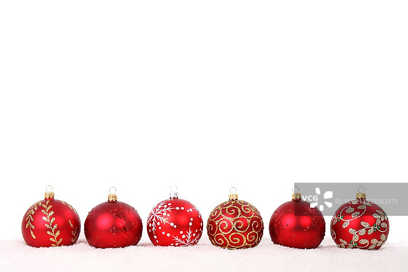 白色背景上的圣诞节装饰特写图片素材