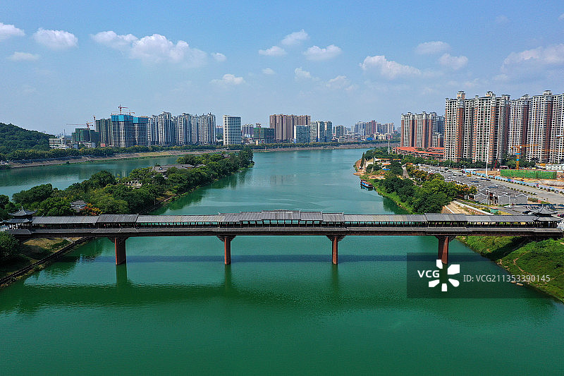 湖南省衡阳市雁峰区东洲岛景区航拍图片素材