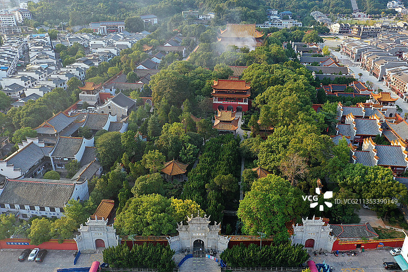 湖南省衡阳市南岳区衡山国家重点风景名胜区南岳大庙航拍图片素材