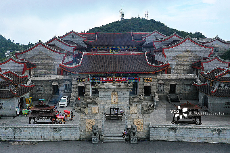 湖南省衡阳市南岳区衡山国家重点风景名胜区上封寺航拍图片素材