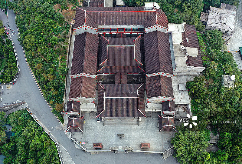 湖南省衡阳市南岳区衡山国家重点风景名胜区上封寺航拍图片素材