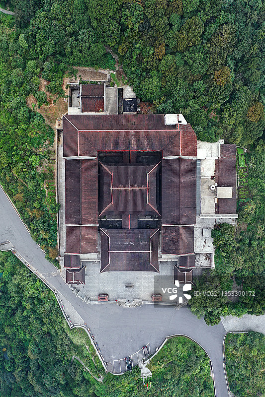 湖南省衡阳市南岳区衡山国家重点风景名胜区上封寺航拍图片素材