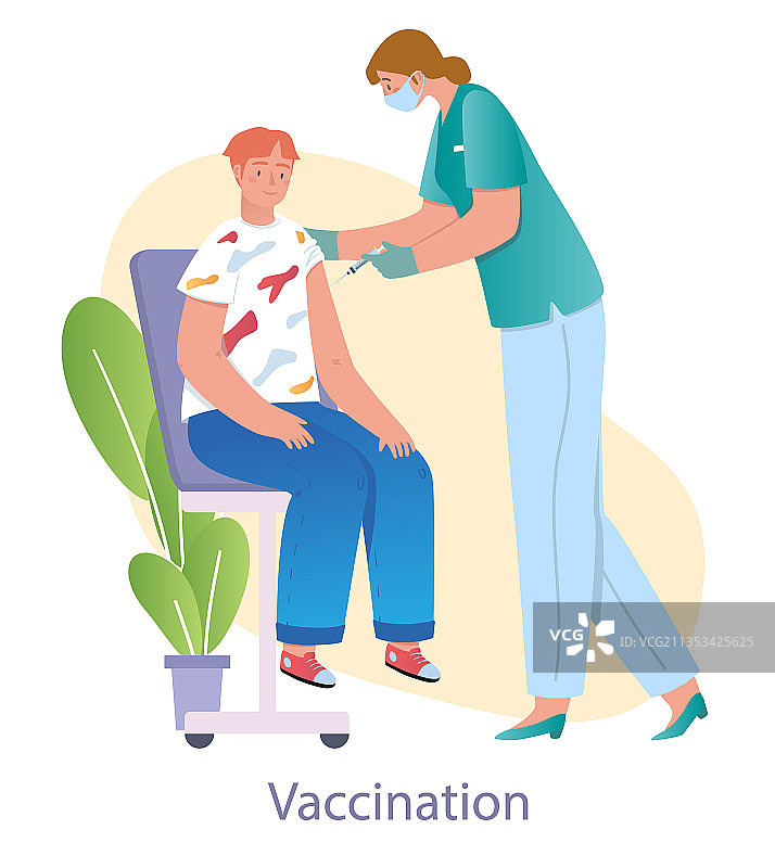 医生为儿童接种疫苗图片素材