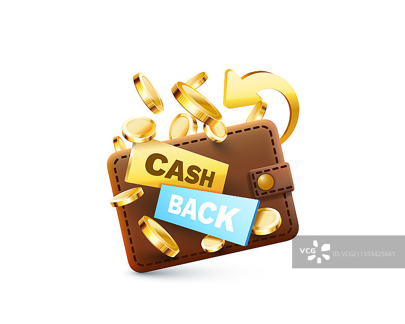 现金返还服务金融支付标签图片素材