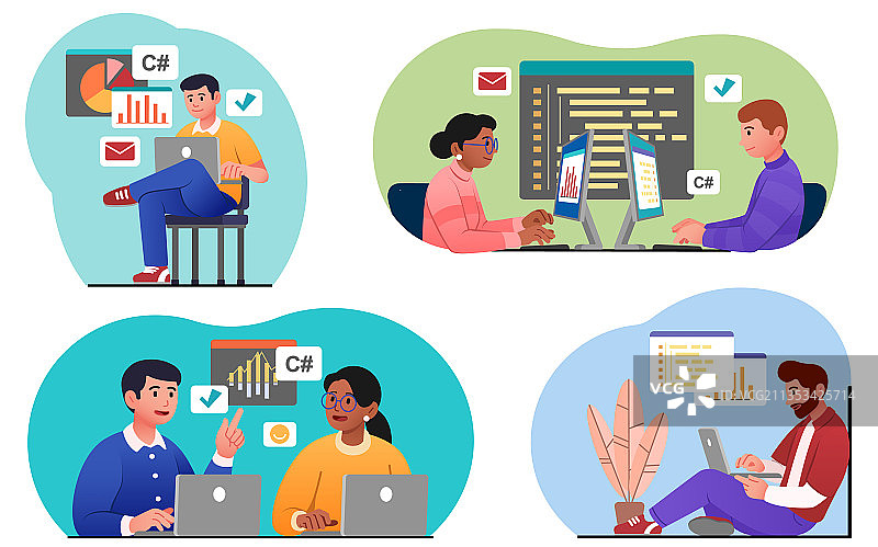 程序员工作场景图片素材