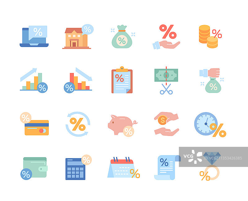 色彩鲜艳的税务图标图片素材