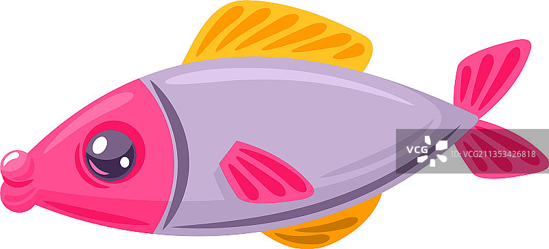 白色背景上孤立的彩色小鱼图片素材