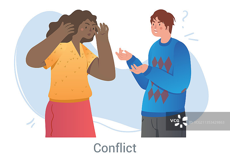 男人和女人之间的冲突概念图片素材