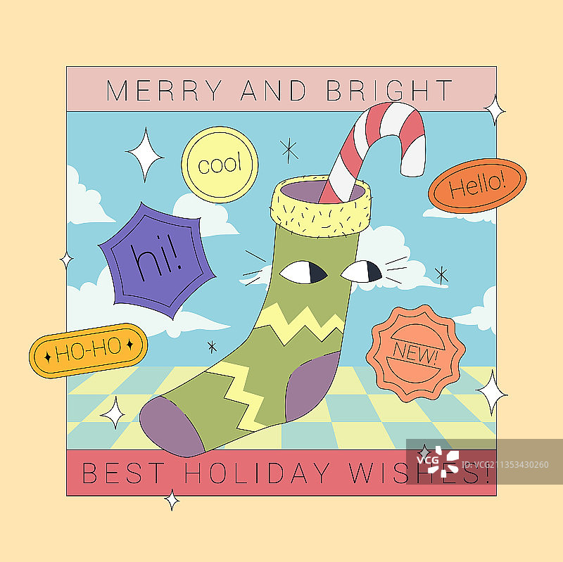 圣诞长袜卡通人物图片素材