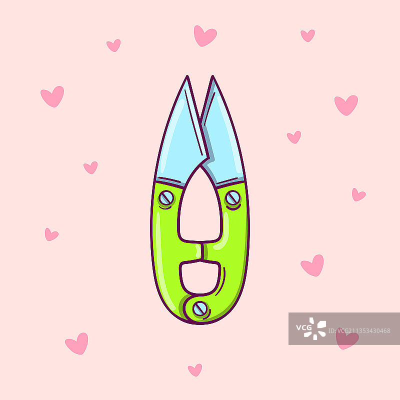 手绘粉色裁缝剪刀图片素材