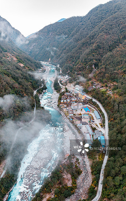 云南省怒江州独龙江航拍风光图片素材