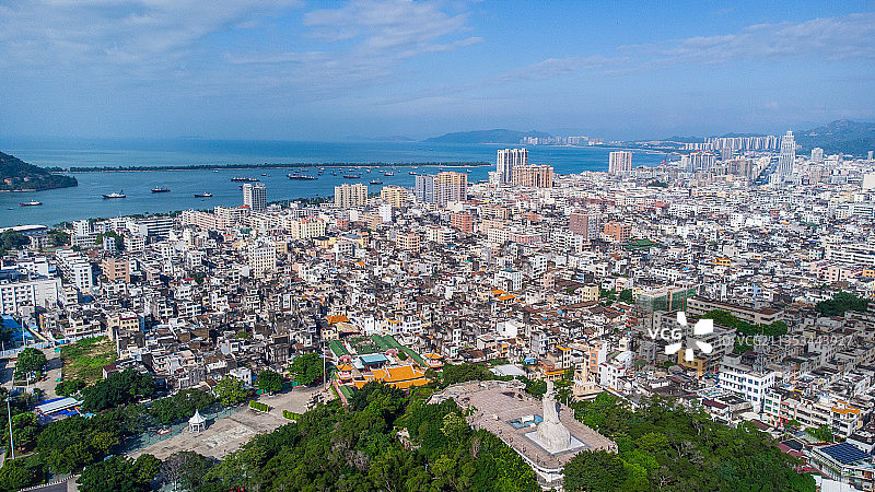广东省汕尾城区凤山妈祖周边环境航拍图片图片素材