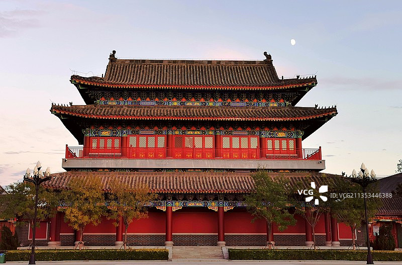 夕阳下的妈祖庙图片素材