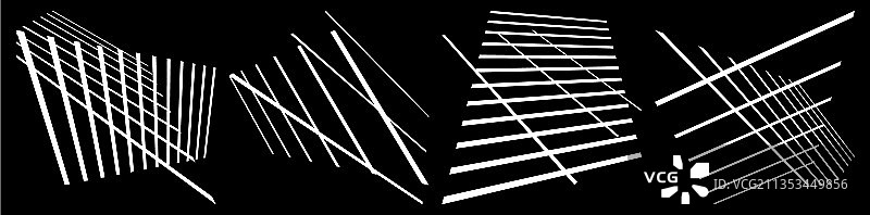 3D空间网格交织套装图片素材