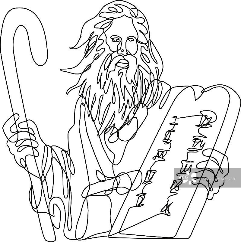 手持石板的先知摩西图片素材