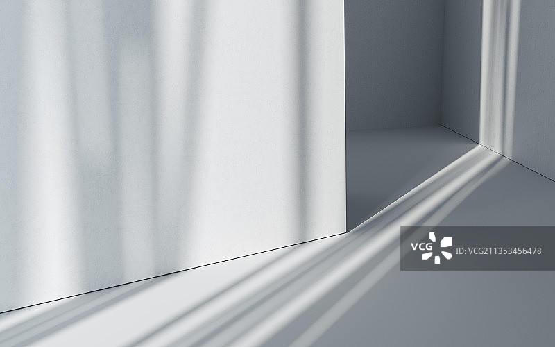 光照的简约室内空间 3D渲染图片素材