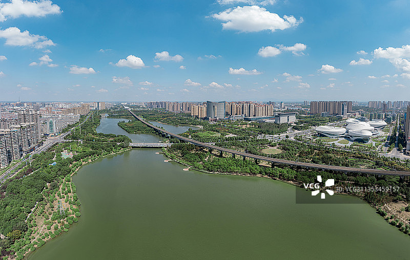 航拍孝感槐荫公园全景图片素材