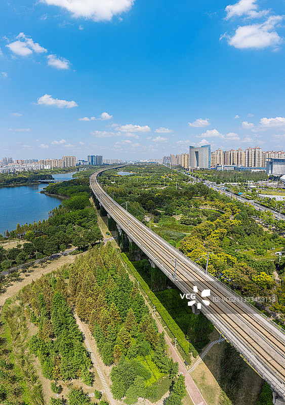 航拍孝感槐荫公园全景图片素材