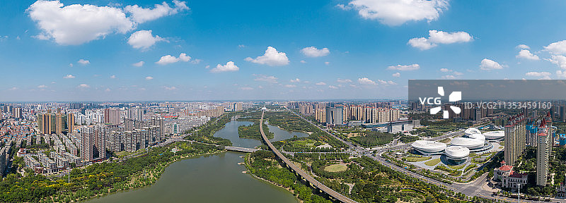 航拍孝感槐荫公园全景图片素材