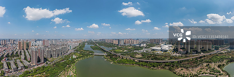 航拍孝感槐荫公园全景图片素材