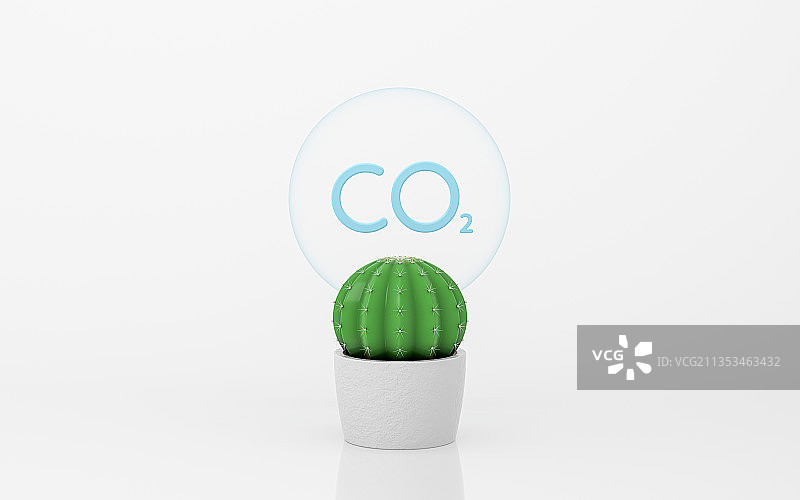 碳排放概念 3D渲染图片素材