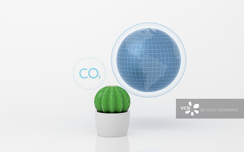 碳排放概念 3D渲染图片素材