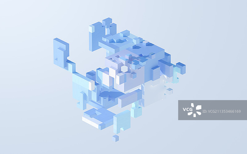 抽象方块几何体 3D渲染图片素材