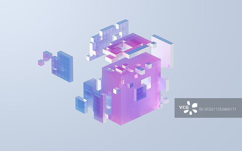 抽象方块几何体 3D渲染图片素材