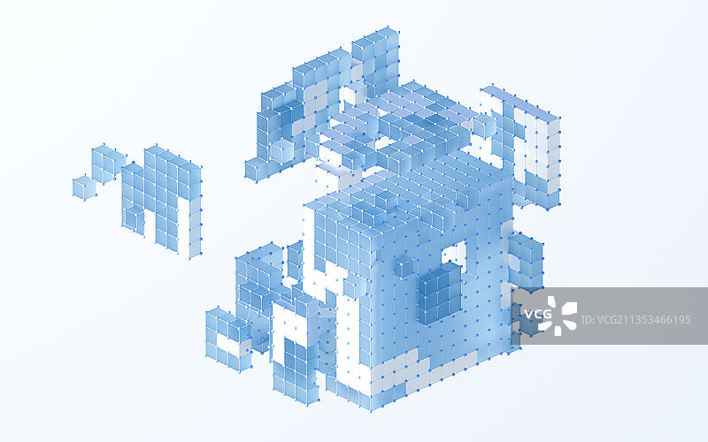 抽象方块几何体 3D渲染图片素材