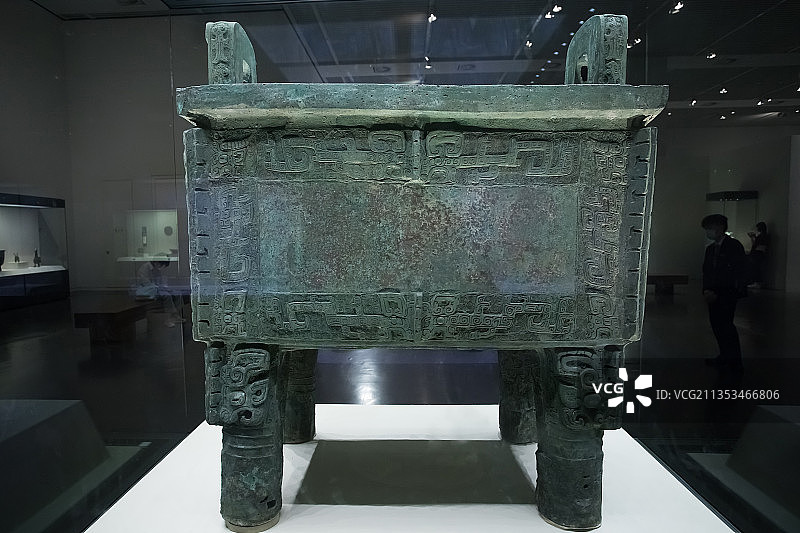 北京中国国家博物馆后母戊青铜方鼎商武王武丁时期河南安阳武官村图片素材