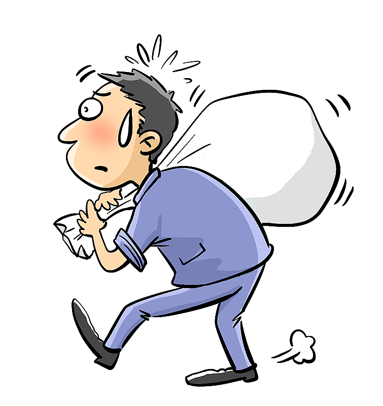 扛着包袱的男人图片素材