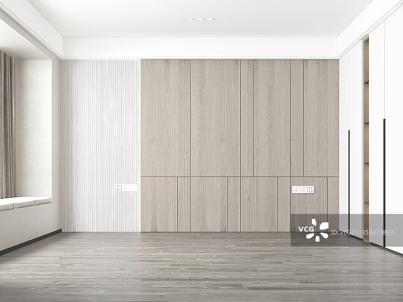 现代简约风格卧室大床房空场景图片素材