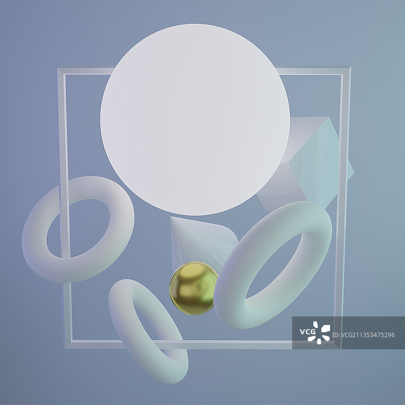 三维图形几何体聚集人造空间设计图片素材