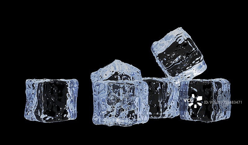 透明元素冰块组合图片素材