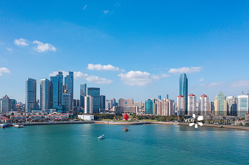 青岛浮山湾奥帆中心航拍图片素材