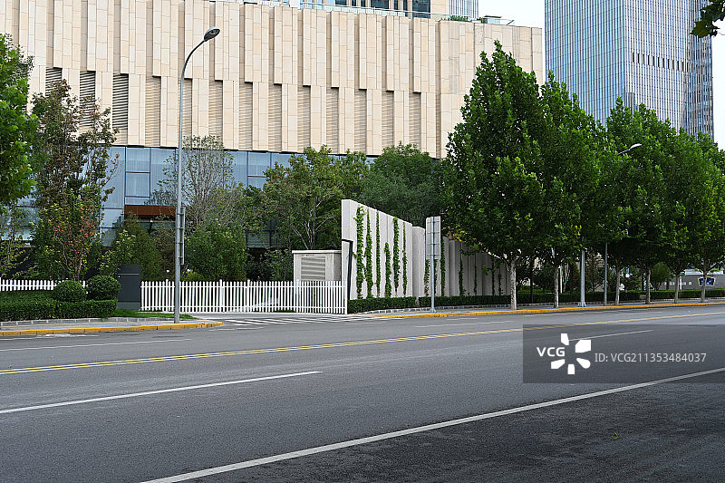 北京现代都市金融建筑街一角图片素材