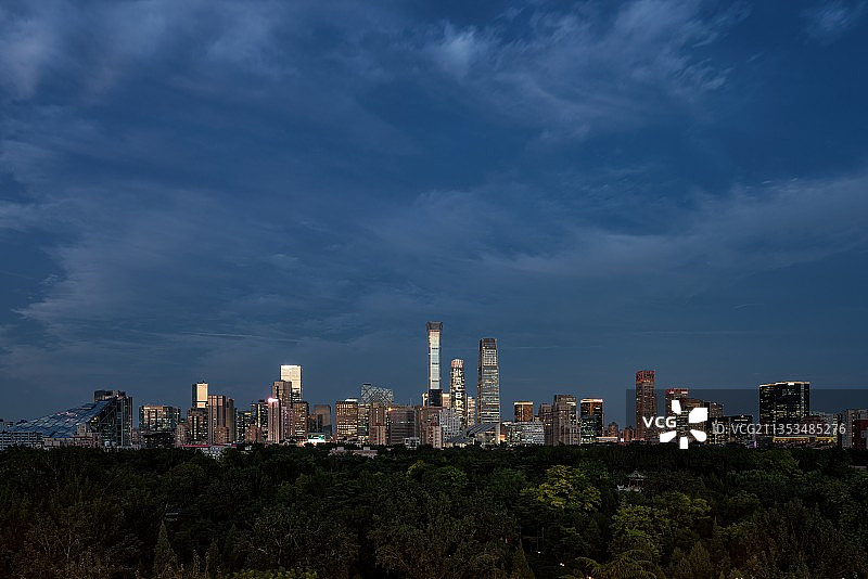 城市北京金融区cbd城市夜景图片素材