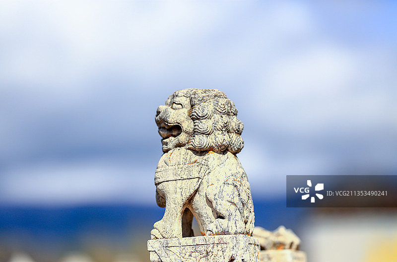 五台山，五台山佑国寺，石雕，狮子。图片素材