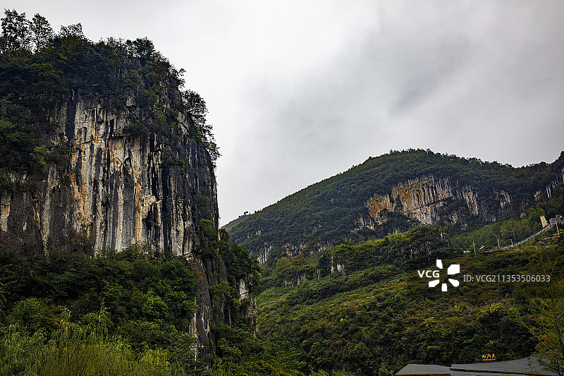 中国贵州毕节市九洞天国家风景名胜区、喀斯特地质博物馆图片素材