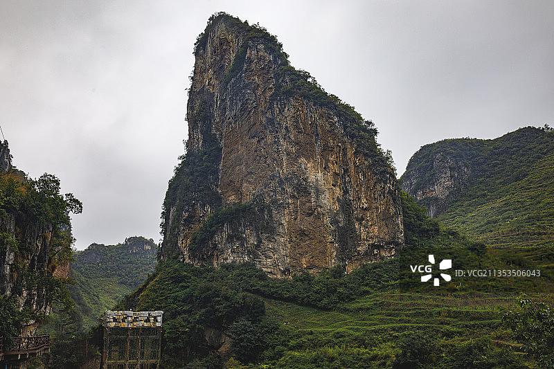 中国贵州毕节市九洞天国家风景名胜区、喀斯特地质博物馆图片素材