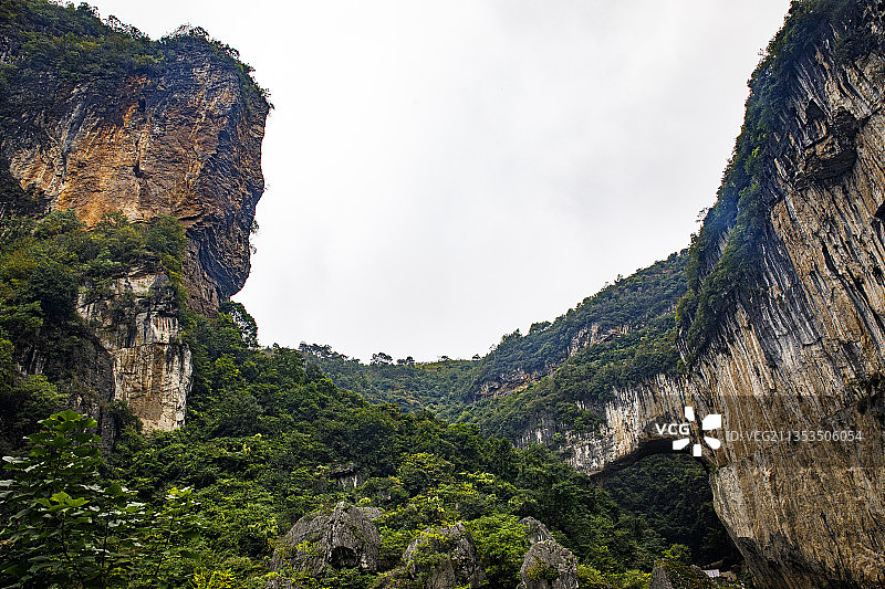 中国贵州毕节市九洞天国家风景名胜区、喀斯特地质博物馆图片素材