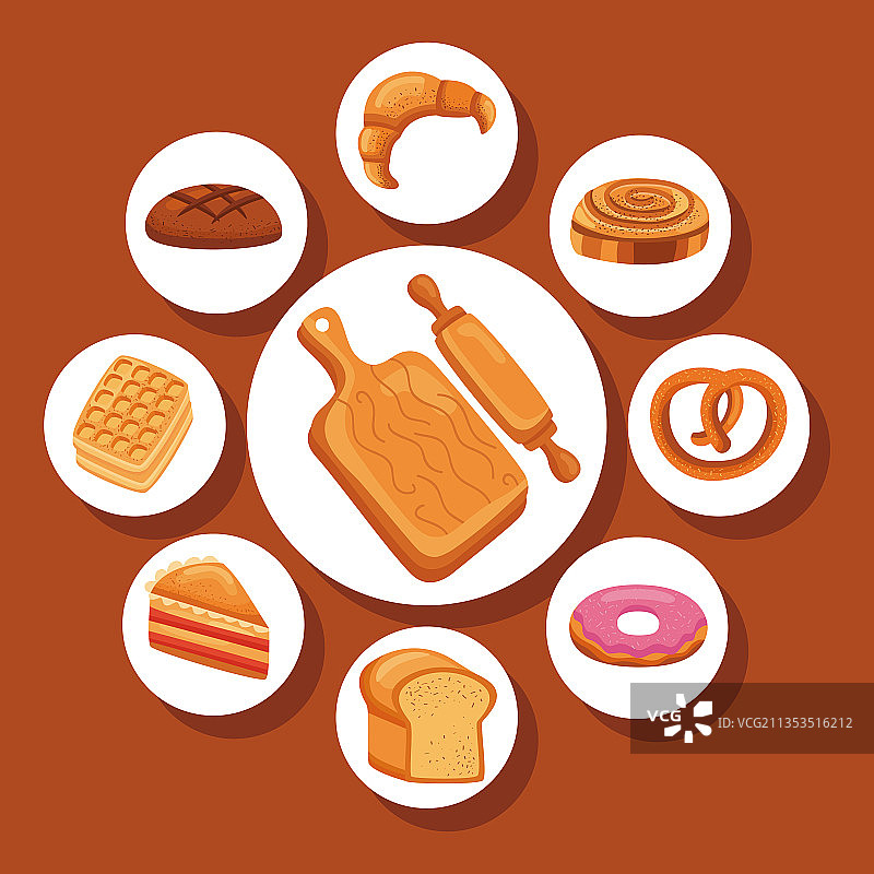 九个甜点图标图片素材