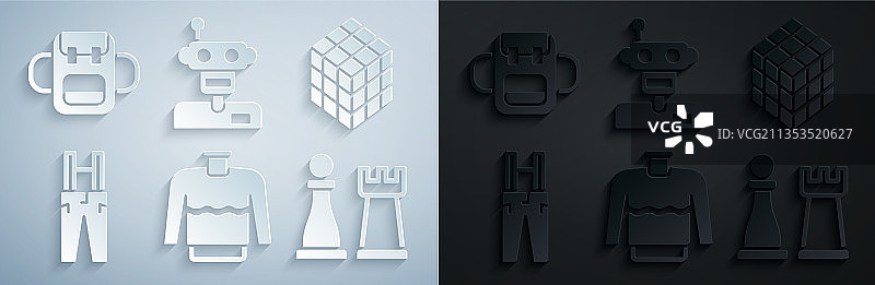 毛衣套装，含魔方、背带裤图片素材