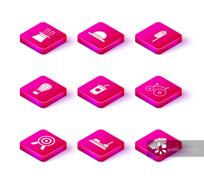 目标碰碰车热气球纸张组合图片素材