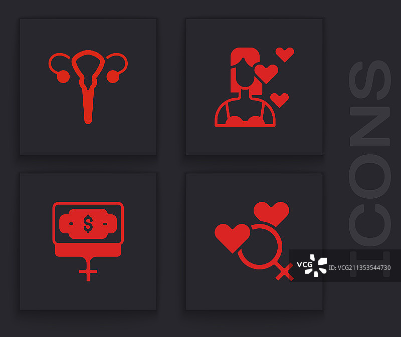 女性生殖系统爱情套装图片素材