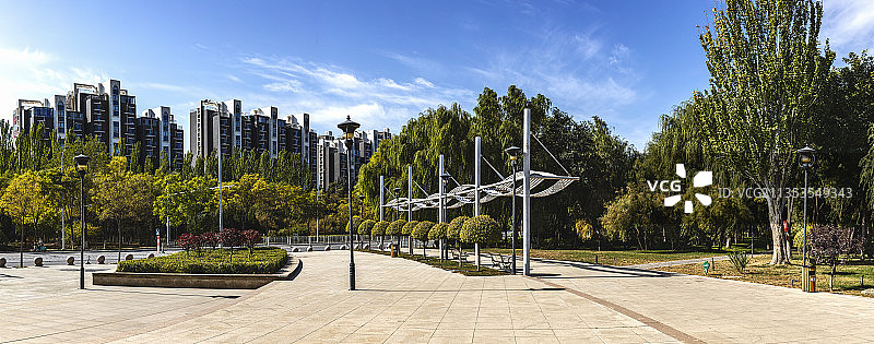 宁夏银川市金凤区宝湖路宁安大街交叉口西北侧图片素材