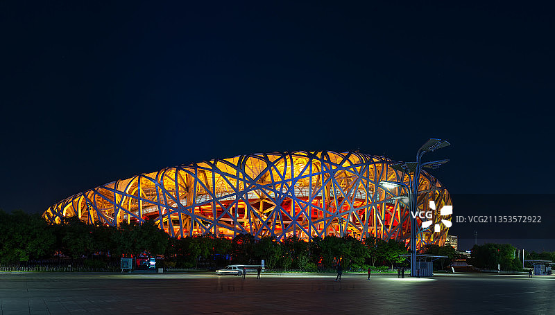 鸟巢夜景图片素材