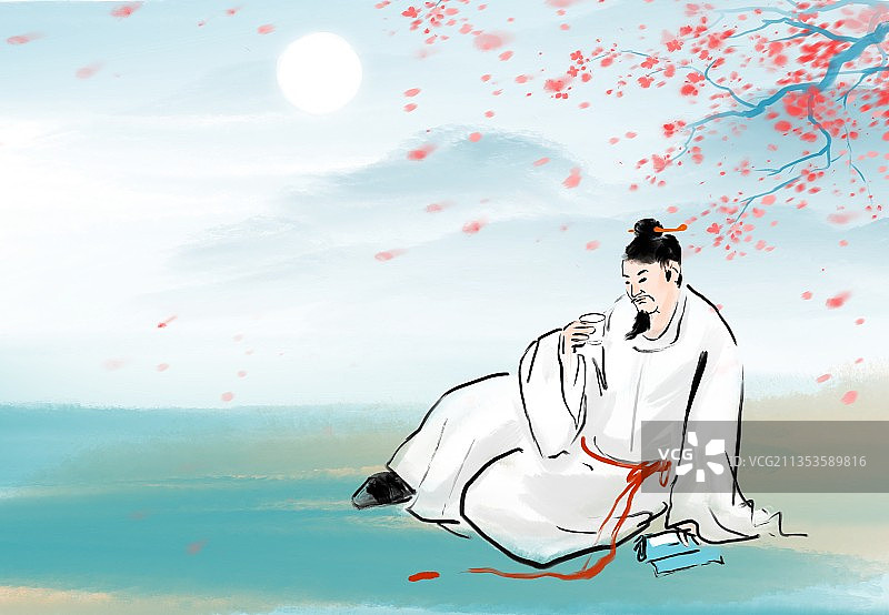 酒精饮料白酒人物广告插图李白图片素材